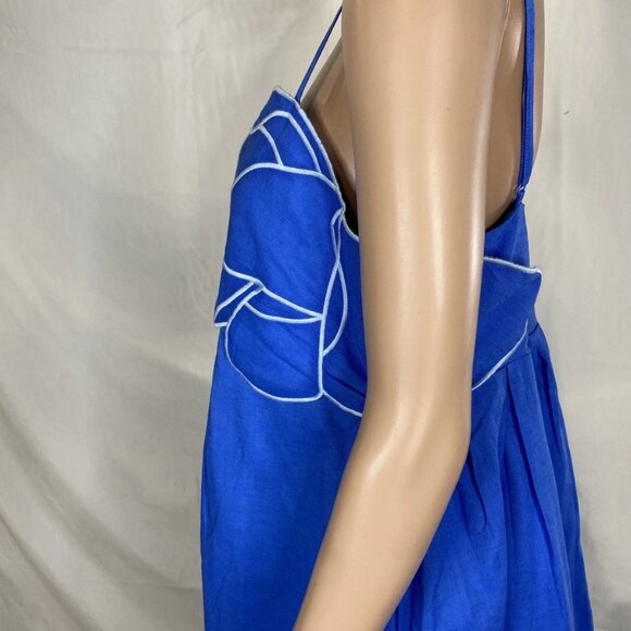 English Factory Women’s Iris Flower Appliqué Maxi Dress Size XXL Sea Blue - Picture 6 of 11